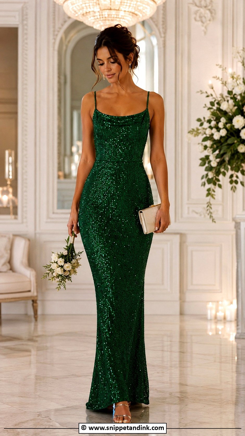 Emerald Green Sequin Wedding Dress - Snippet and Ink - 30 Emerald Green Wedding Dress Ideas