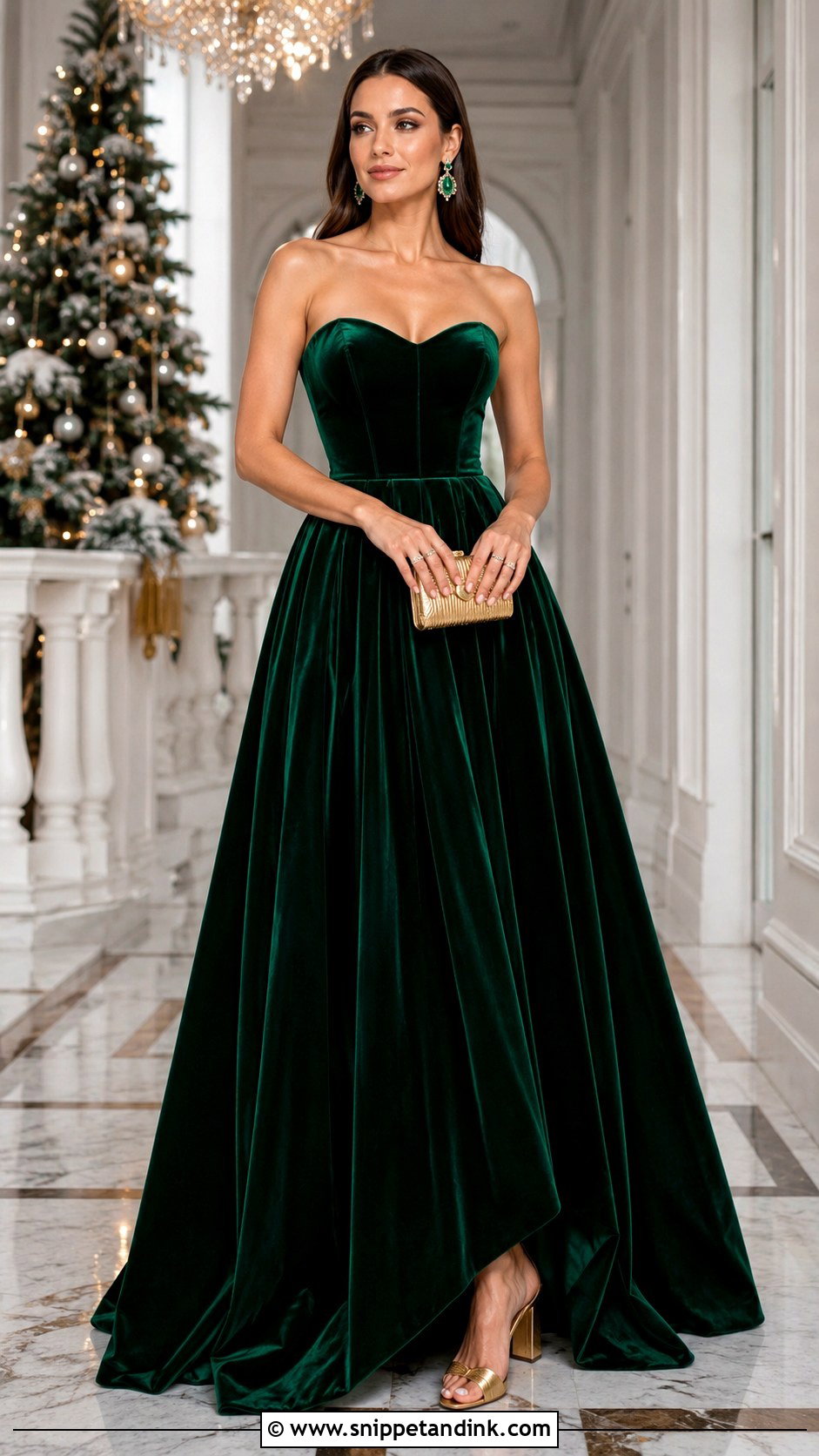 Emerald Green Strapless Grand Ball Gown - Snippet and Ink - 20 Grand Ball Gown Ideas