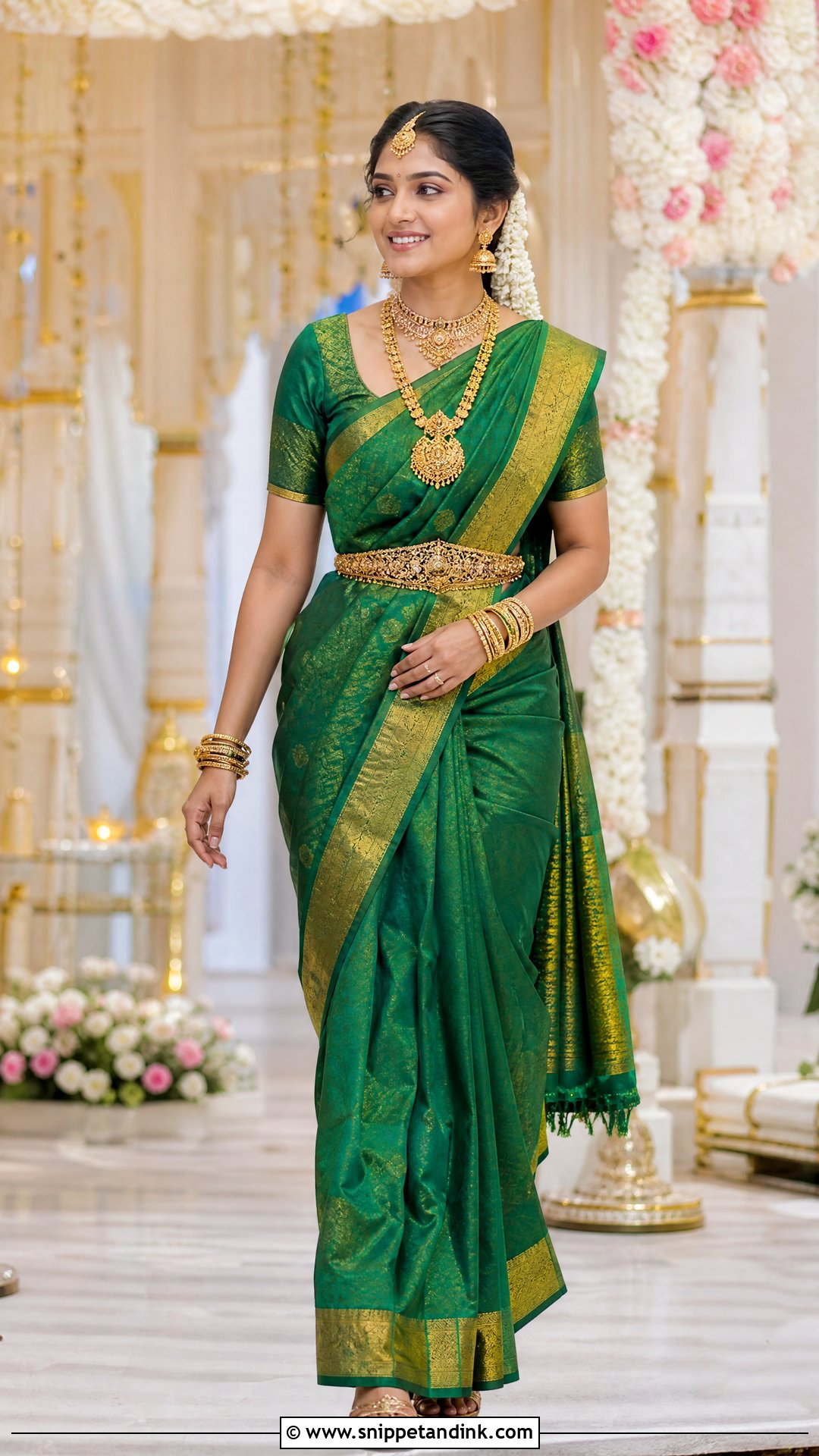 Emerald Green Tamil Sri Lankan Bride Outfit - Snippet and Ink - 20 Srilankan Bride Ideas