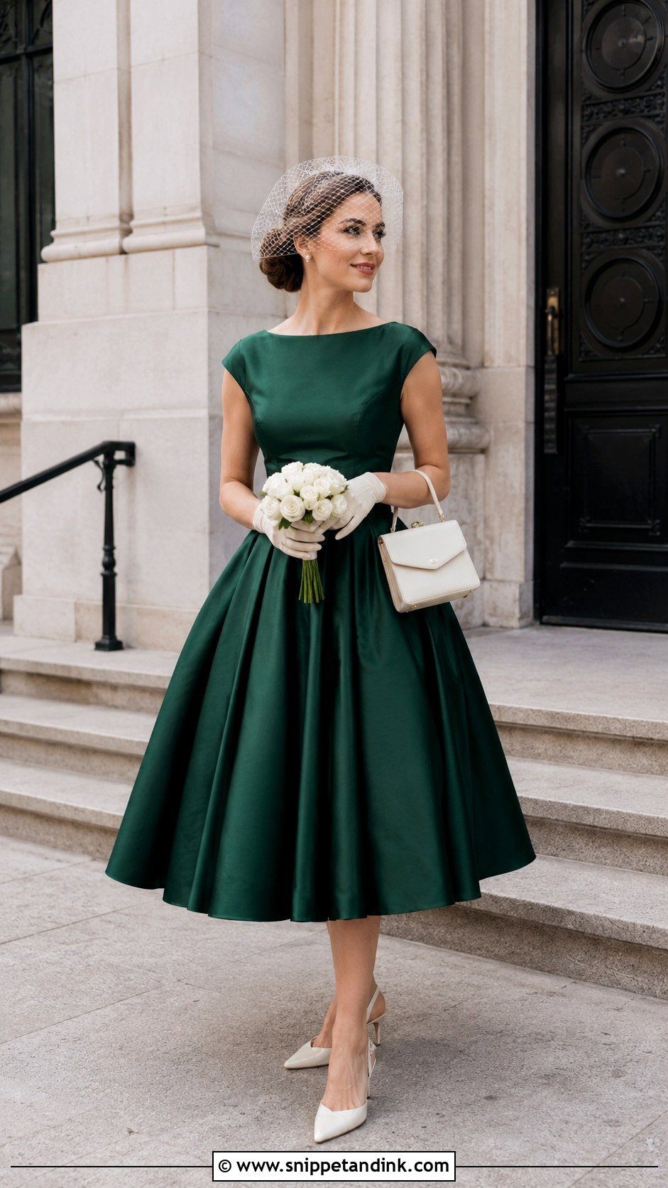 Emerald Green Tea Length Bridal Dress - Snippet and Ink - 20 Emerald Green Bridal Dress Ideas