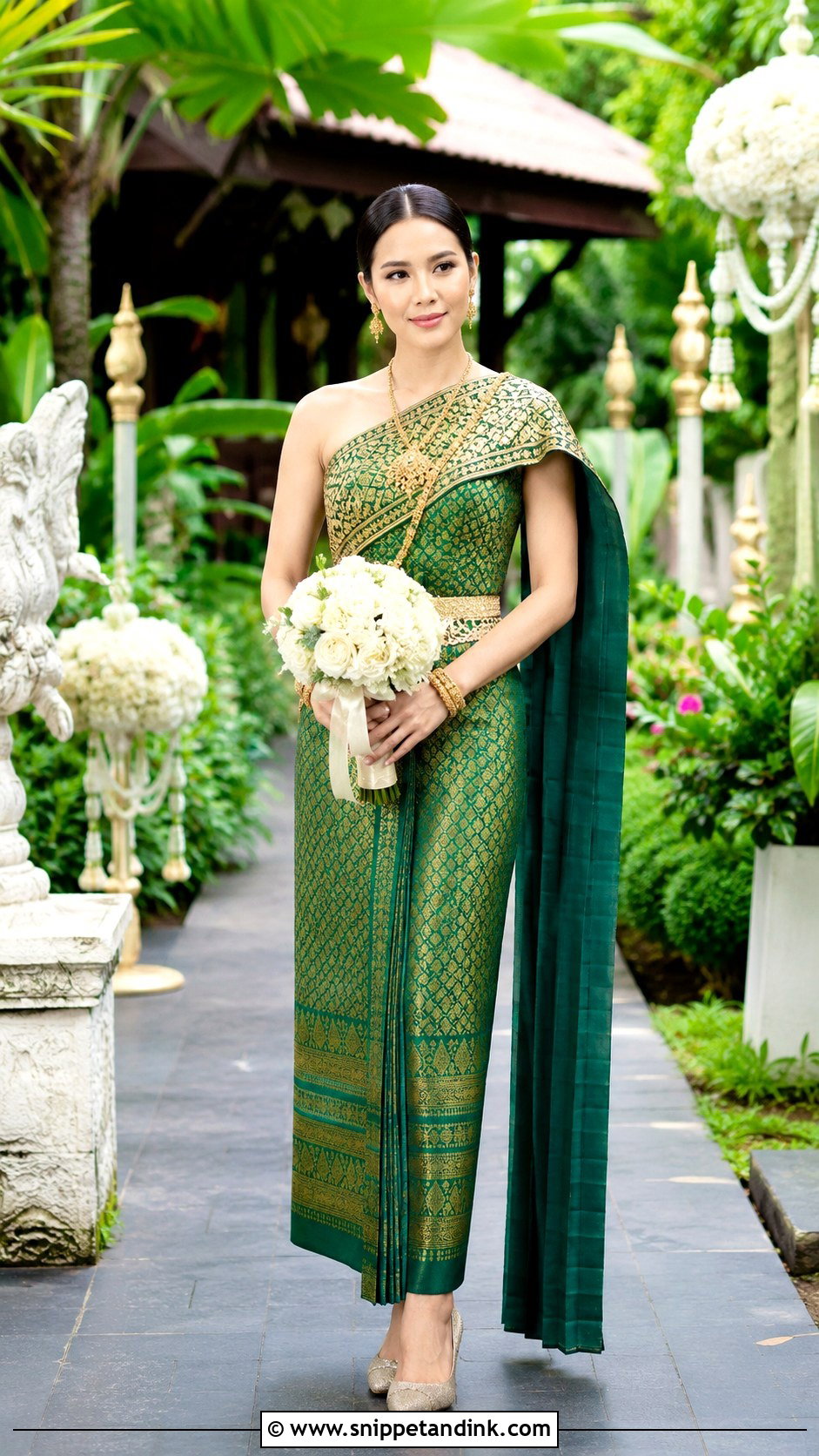 Emerald Green Thai Wedding Dress - Snippet and Ink - 20 Modern Thai Wedding Dress Ideas