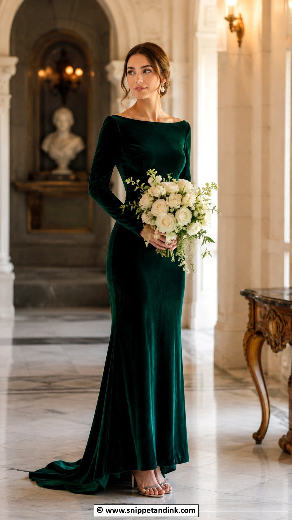Emerald Green Velvet Wedding Dress - Snippet and Ink - 30 Emerald Green Wedding Dress Ideas