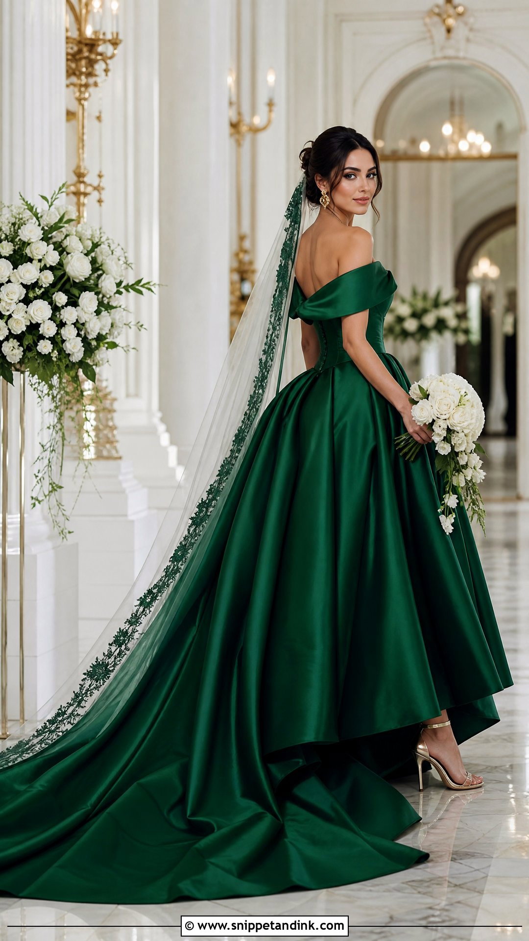 Emerald Green Wedding Dress - Snippet and Ink - 20 Wedding Dress Colors