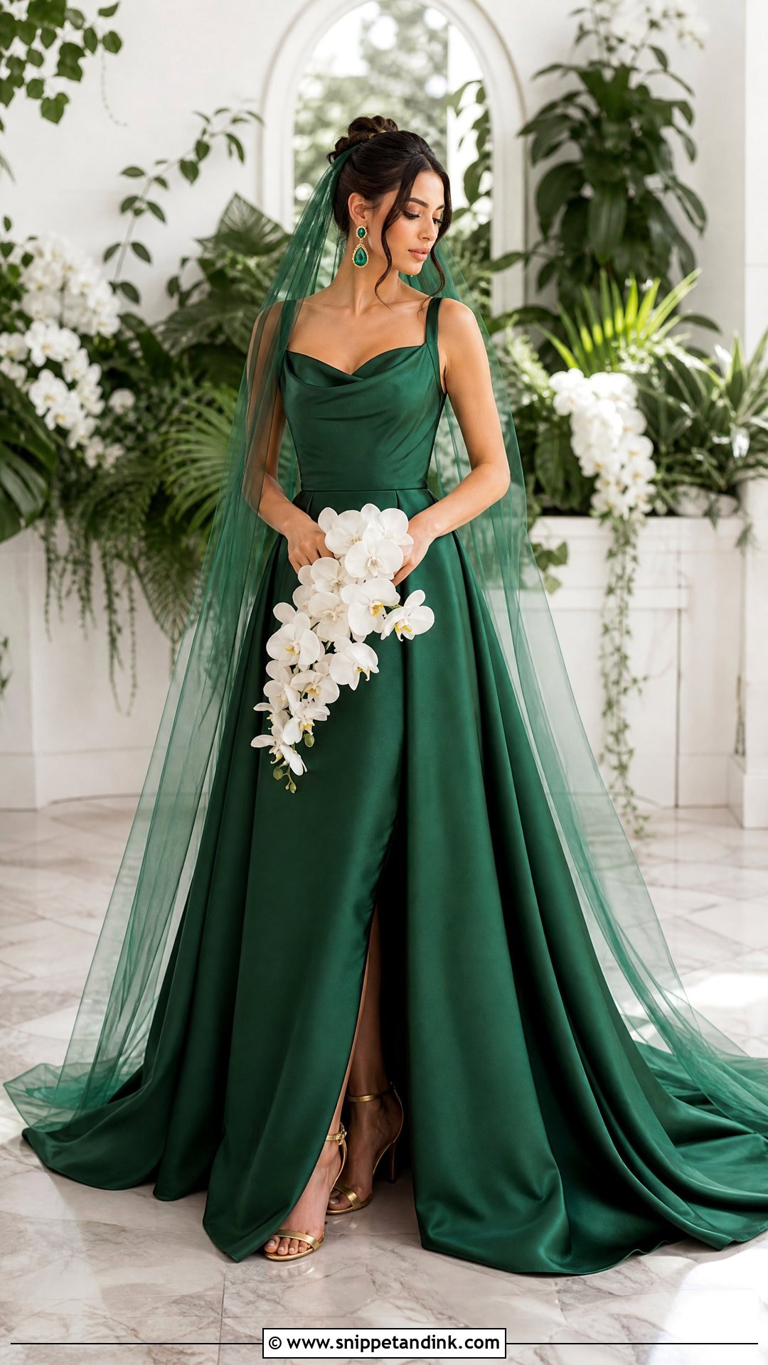 Emerald Green Wedding Dress - Snippet and Ink - 20 Wedding Dresses Not White Colour