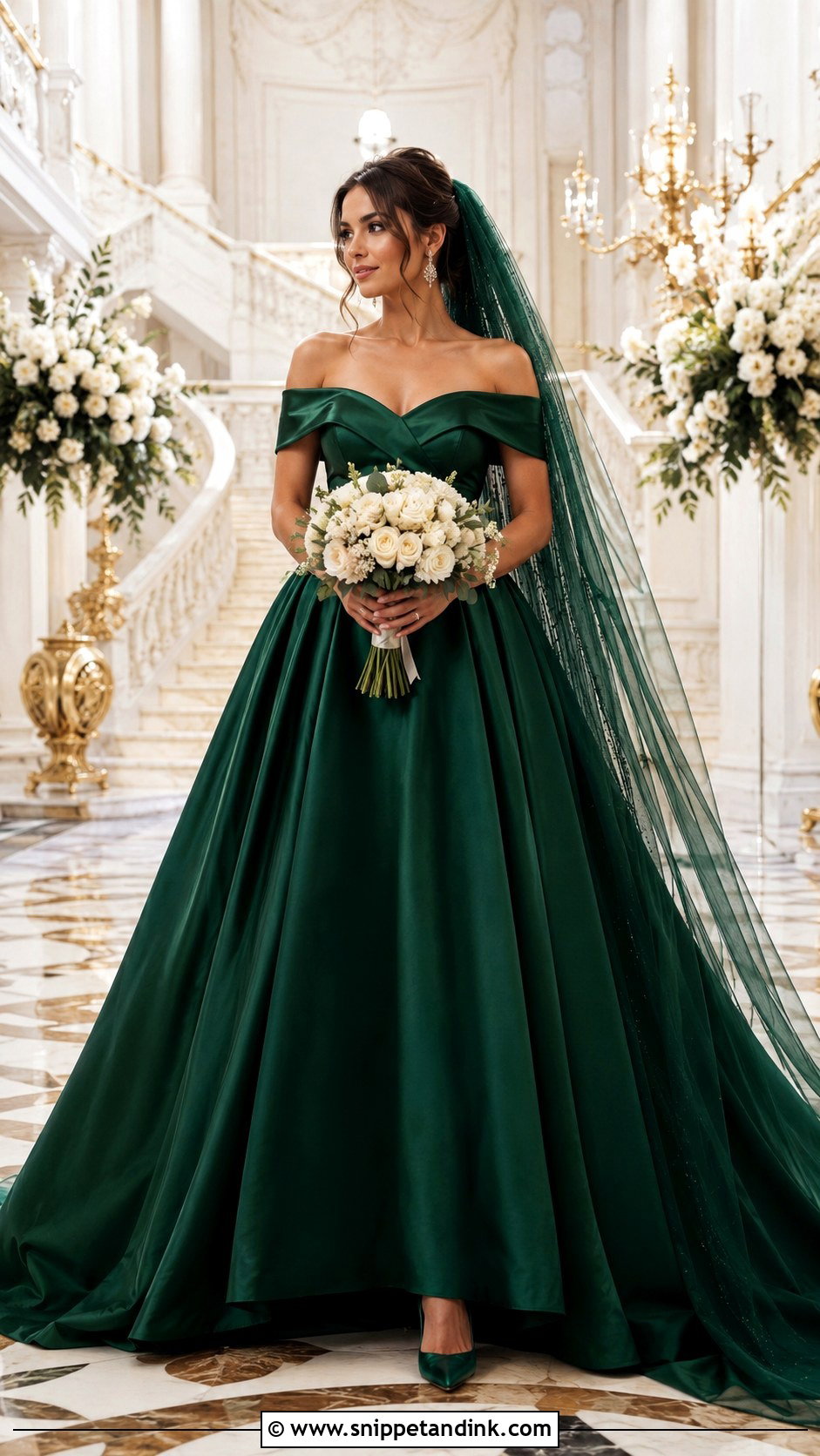 Emerald Green Wedding Dress - Snippet and Ink - 20 Different Color Wedding Dresses
