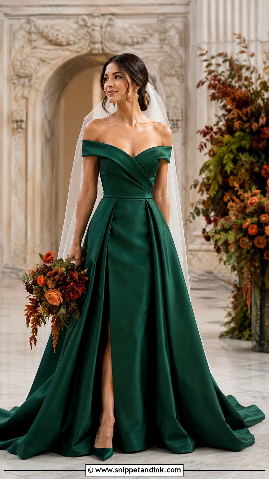 Emerald Green Wedding Dress With Satin Pumps - Snippet and Ink - 25 Wedding Dresses with Color
