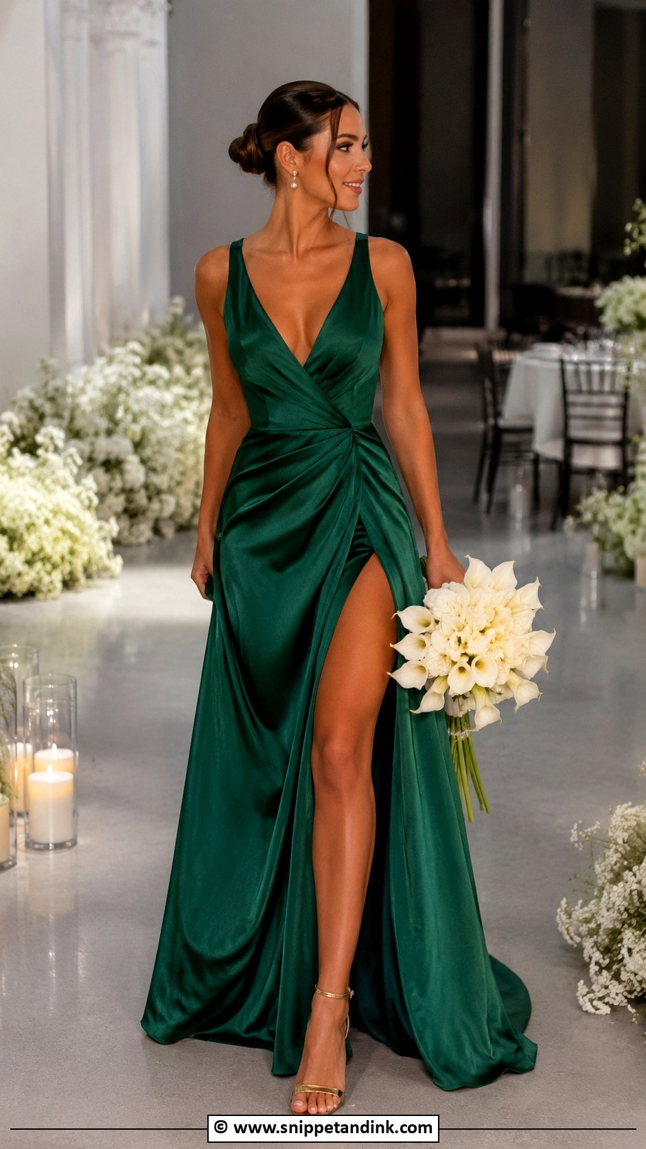 Emerald Green Wedding Dress With Slit - Snippet and Ink - 30 Emerald Green Wedding Dress Ideas