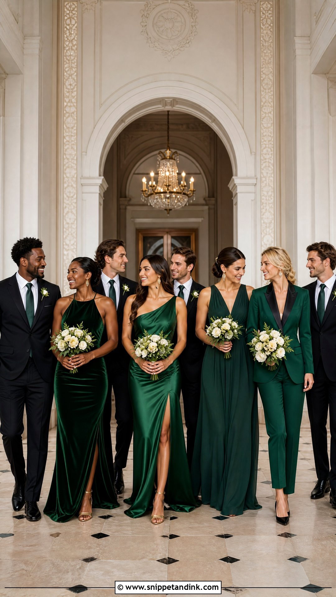 Emerald Green Wedding Party Attire - Snippet and Ink - 20 Wedding Party Attire Ideas