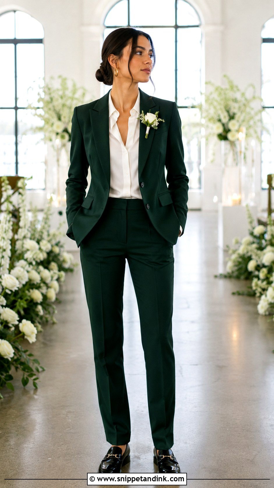 Emerald Green Wedding Suit - Snippet and Ink - 25 Lesbian Wedding Suit Ideas