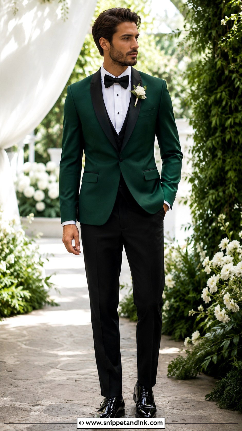 Emerald Green Wedding Tux - Snippet and Ink - 30 Wedding Tux Ideas