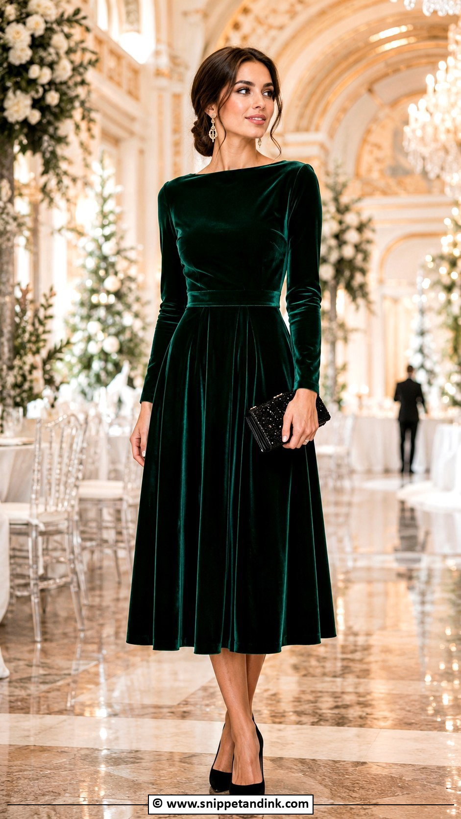 Emerald Green Winter Wedding Dress - Snippet and Ink - 25 Winter Wedding Dresses