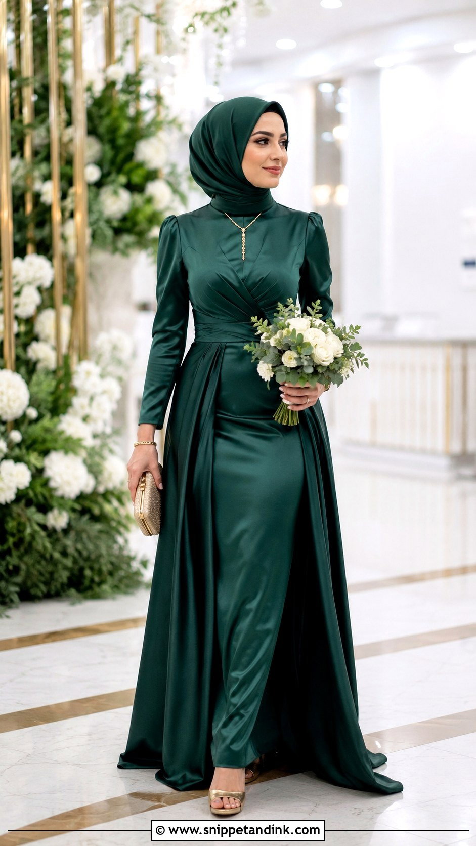 Emerald Islamic Wedding Dress With Hijab - Snippet and Ink - 25 Islamic Wedding Dress Hijab Bride Ideas