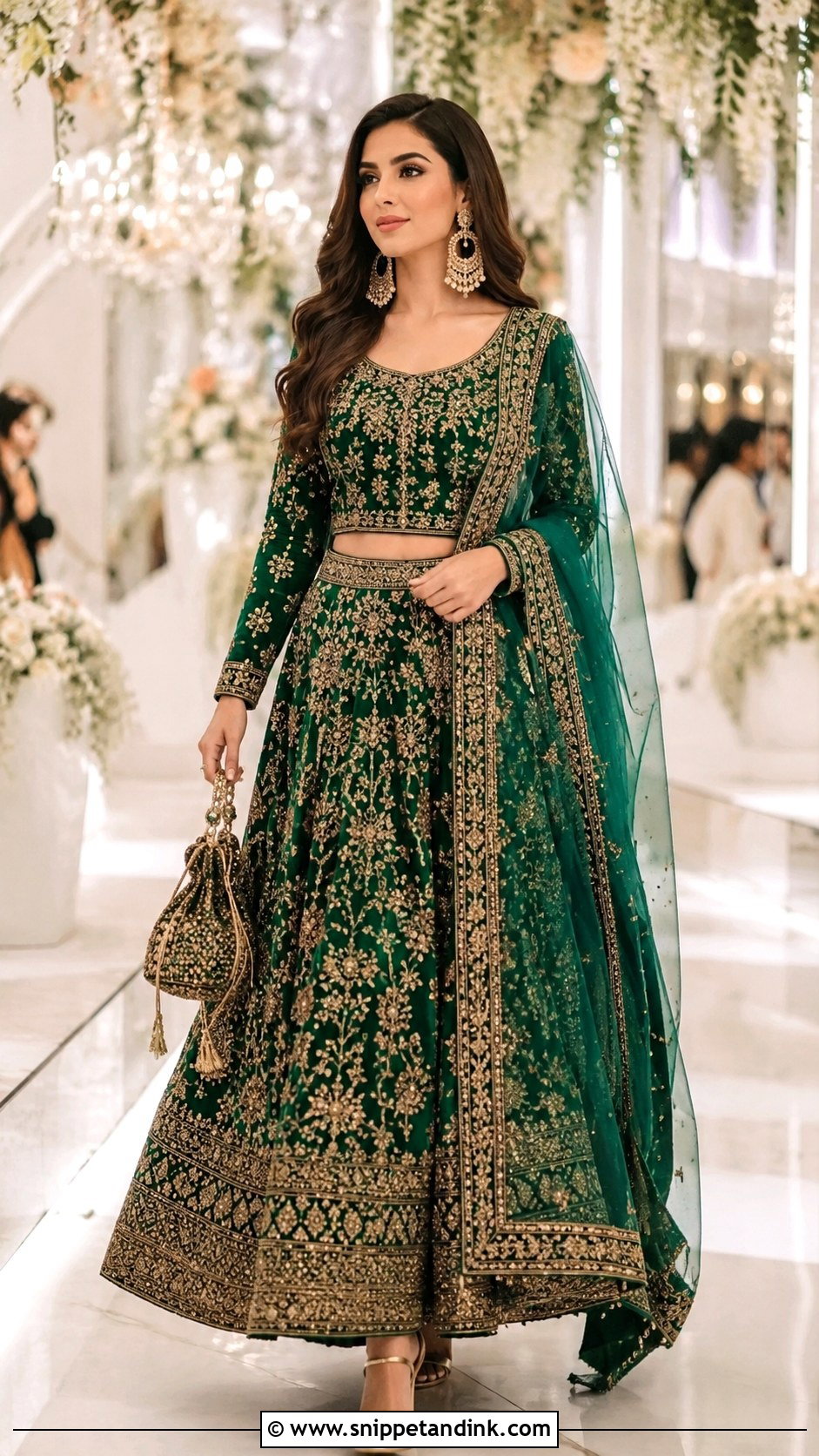 Emerald Lehenga Pakistani Baraat Dress - Snippet and Ink - 20 Pakistani Cousin Wedding Dress Ideas