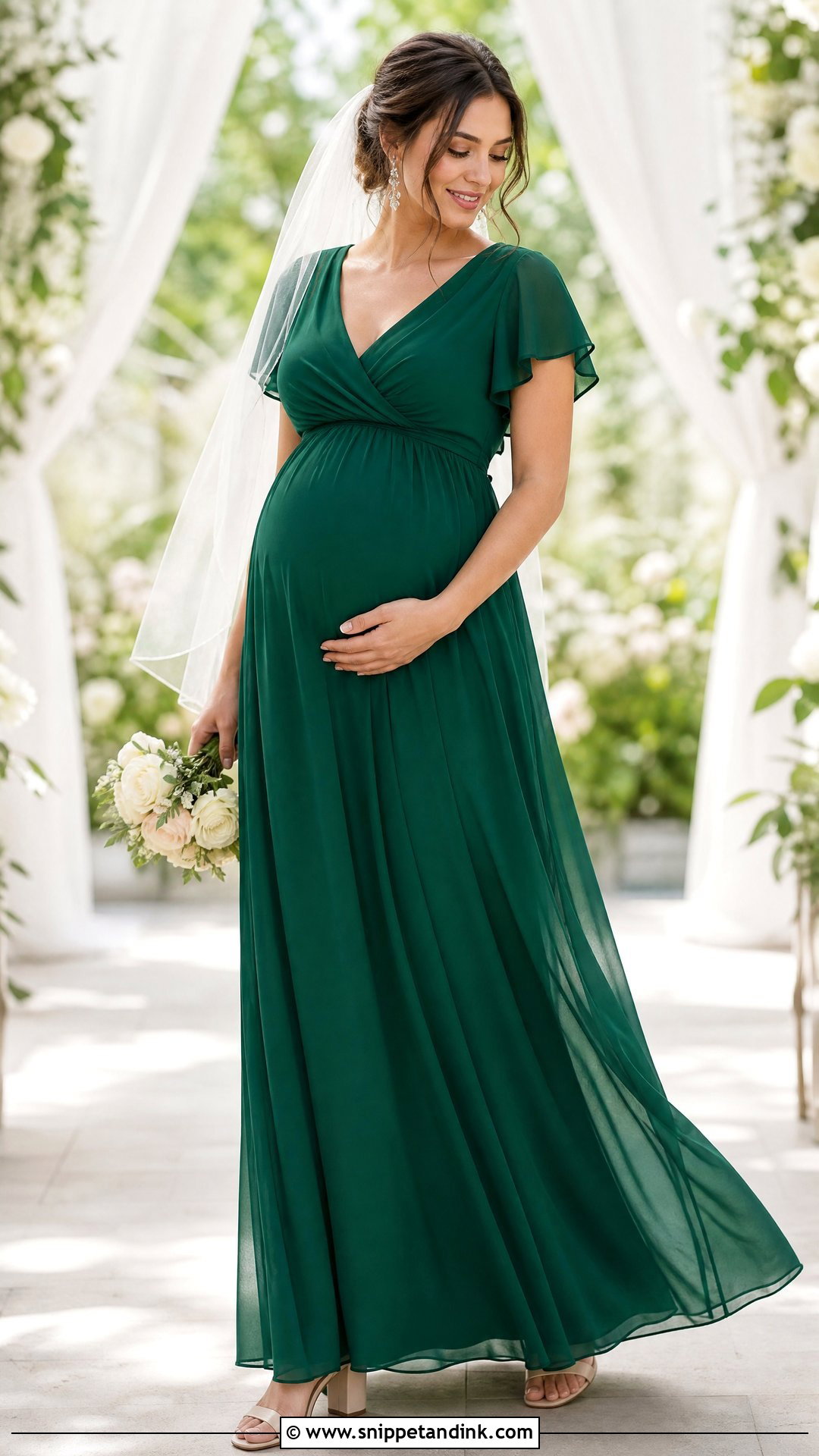 Emerald Maternity Wedding Dress - Snippet and Ink - 25 Emerald Wedding Dress Ideas