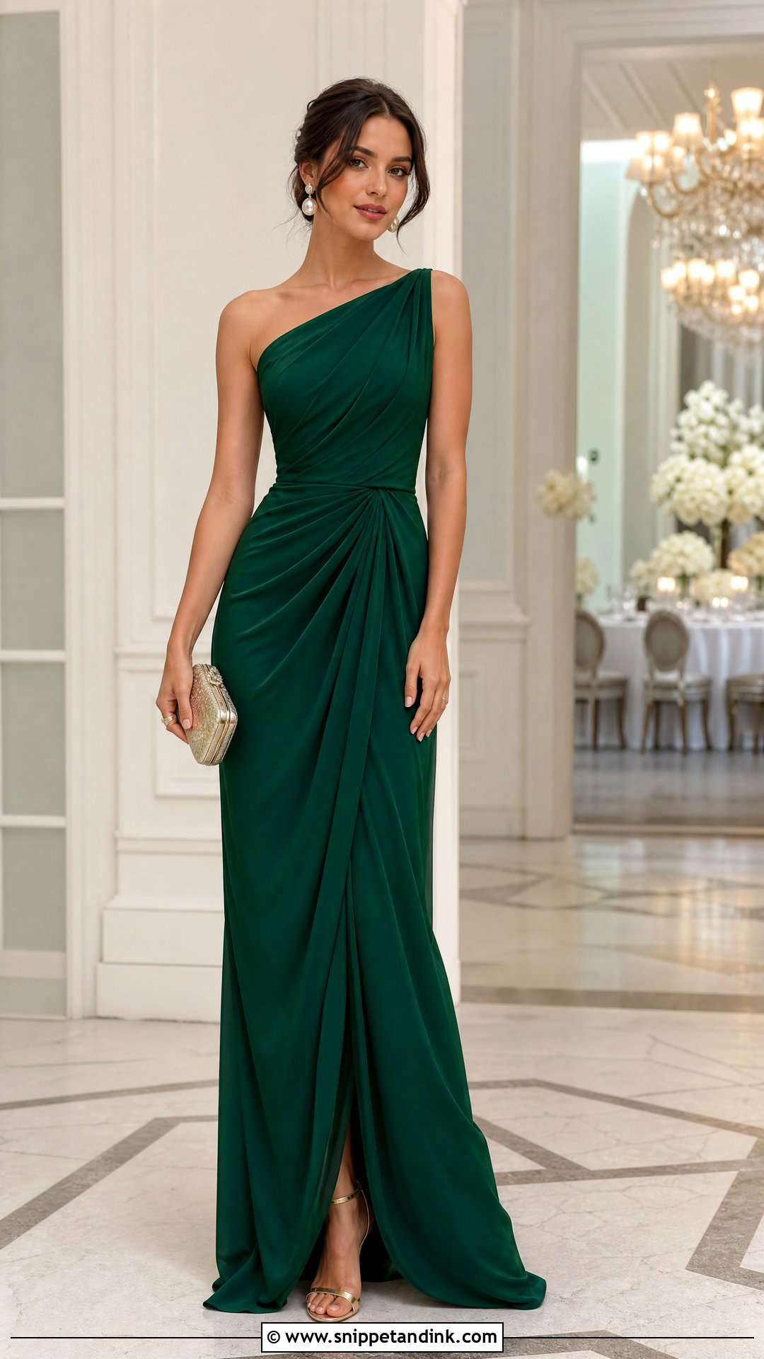Emerald Maxi Dress Wedding OOTD - Snippet and Ink - 20 Wedding Ootd Ideas
