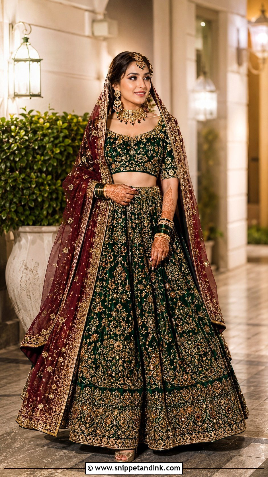Emerald Pakistani Barat Bridal Lehenga - Snippet and Ink - 25 Pakistani Barat Brides Ideas