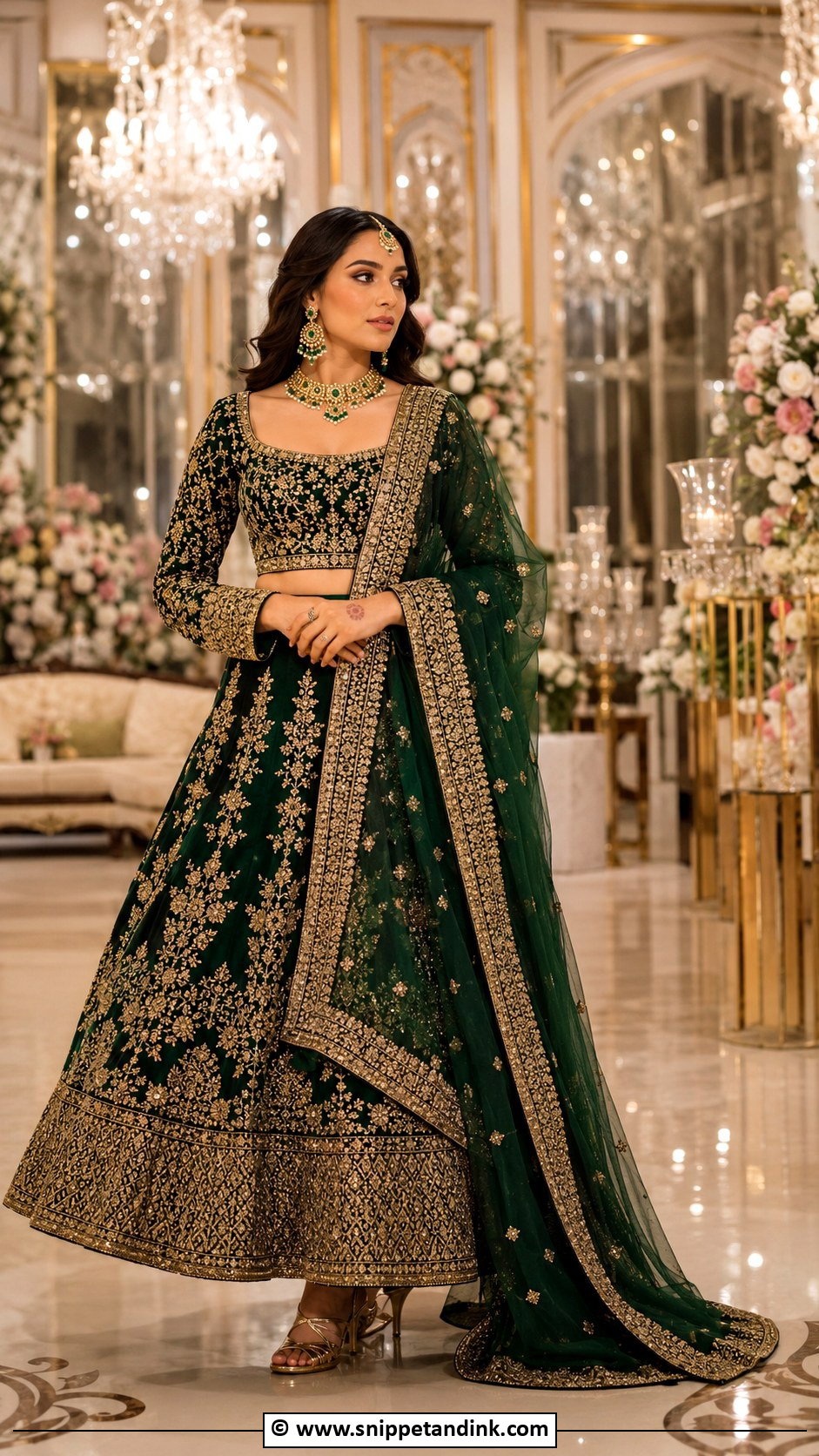 Emerald Pakistani Bridal Lehenga - Snippet and Ink - 30 Pakistani Bridal Dresses