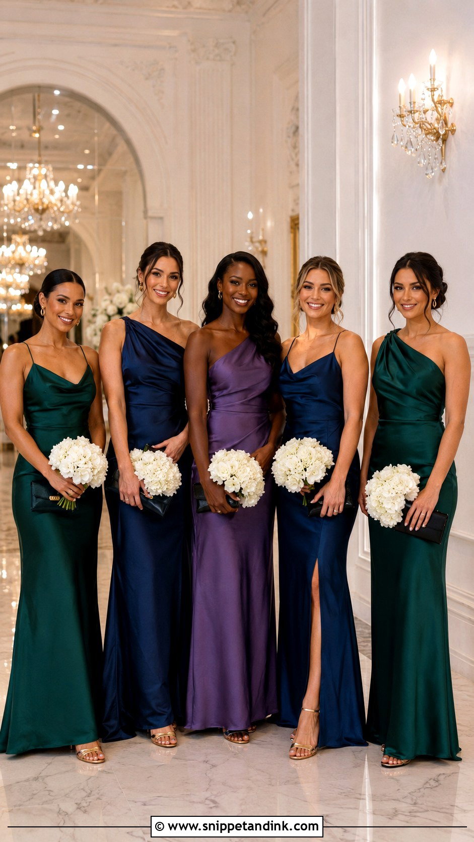 Emerald Sapphire And Amethyst Bridal Party Dresses - Snippet and Ink - 20 Bridal Party Dresses Color Schemes