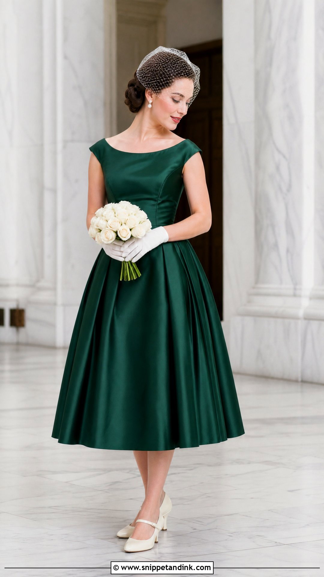 Emerald Tea Length Wedding Dress - Snippet and Ink - 25 Emerald Wedding Dress Ideas