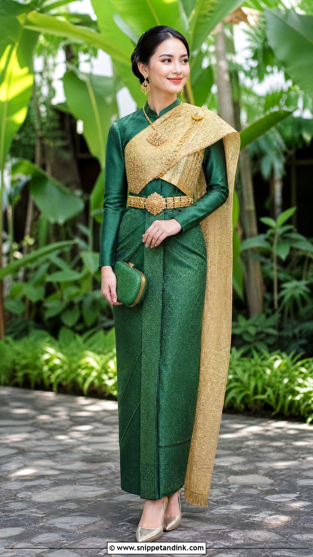Emerald Thai Siwalai Wedding Dress - Snippet and Ink - 20 Traditional Thai Wedding Dress Ideas