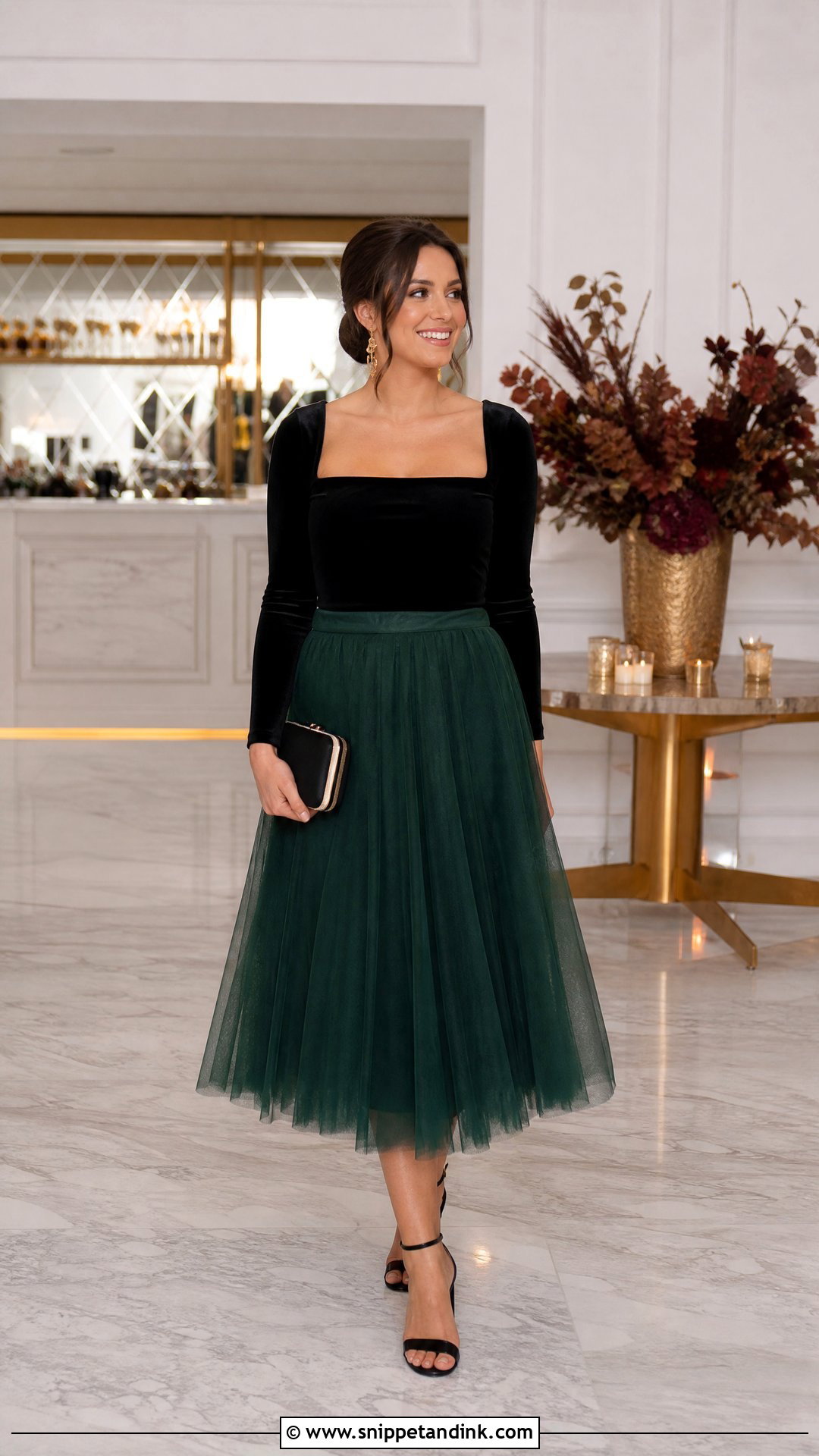 Emerald Tulle Skirt Wedding Guest Outfit - Snippet and Ink - 20 Tulle Skirt Outfit Wedding Ideas