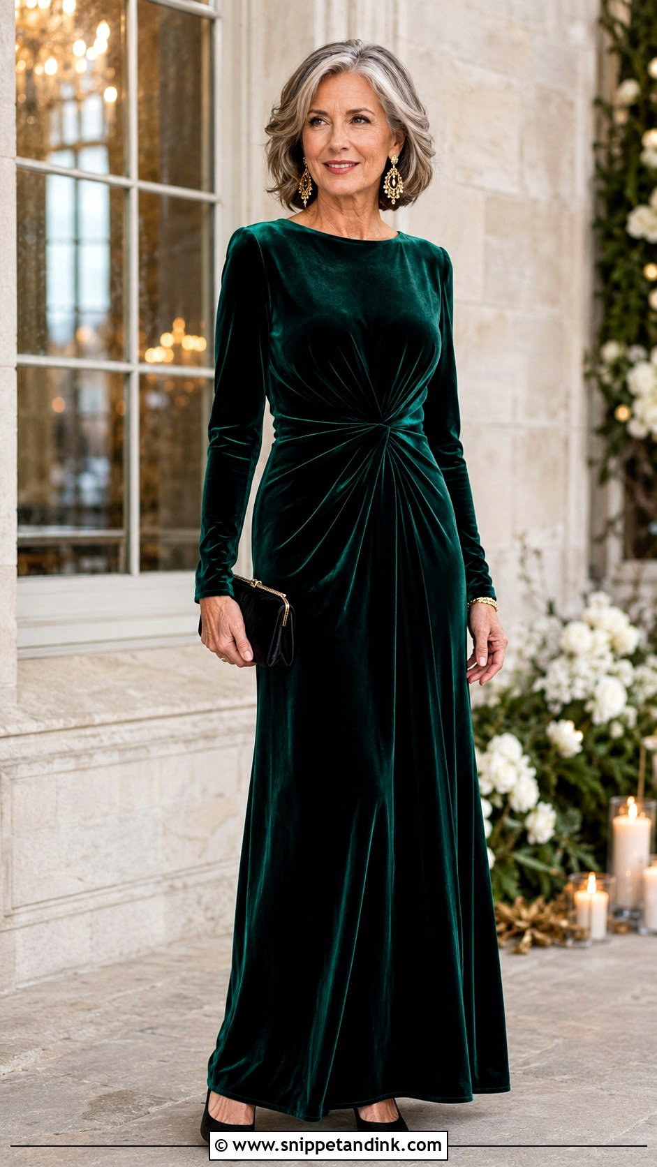 Emerald Velvet Mother Of The Bride Gown - Snippet and Ink - 20 Brides Mum Outfit Ideas