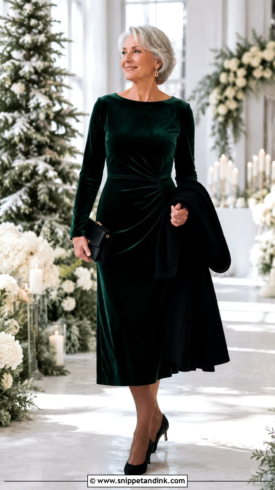 Emerald Velvet Nana Wedding Dress - Snippet and Ink - 20 Nana Wedding Dress Ideas