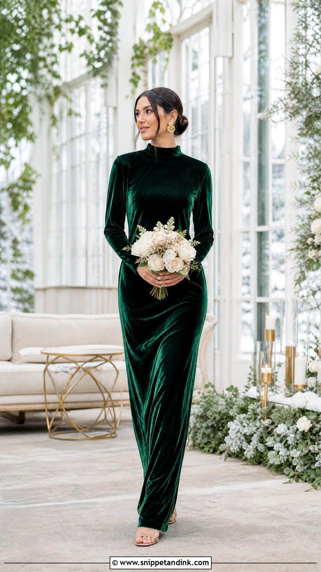 Emerald Velvet Wedding Dress - Snippet and Ink - 25 Velvet Wedding Dress Ideas