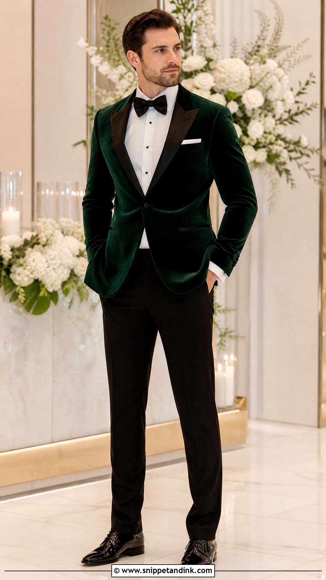 Emerald Velvet Winter Wedding Suit - Snippet and Ink - 20 Winter Wedding Suit Ideas