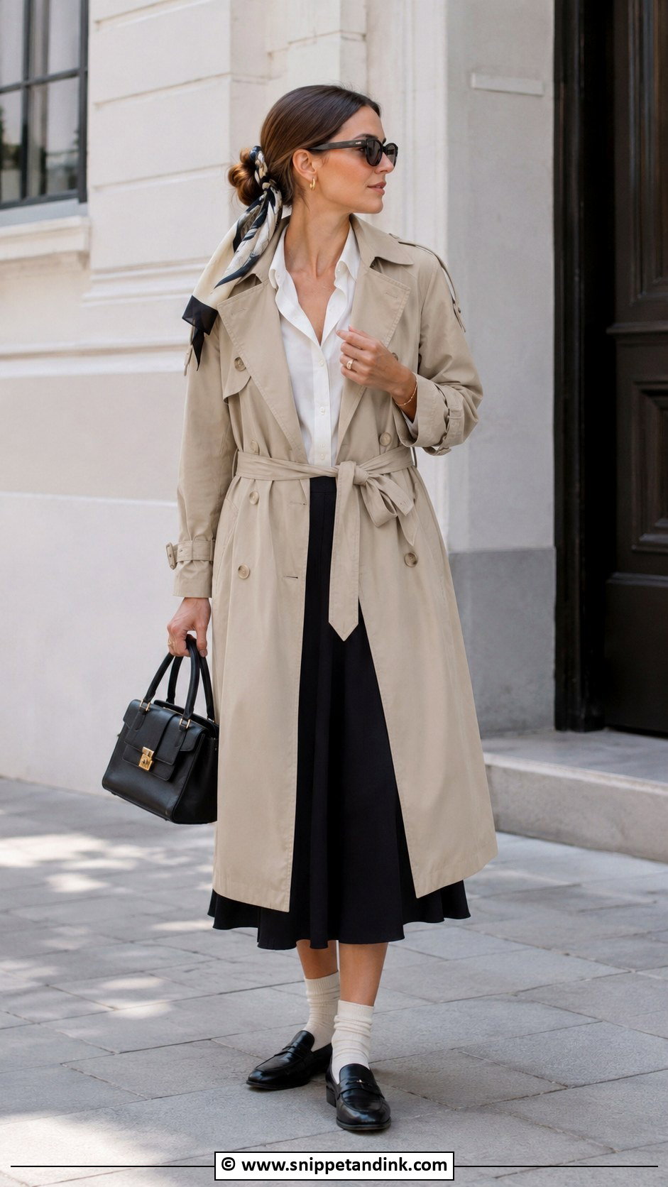 Emma Veil Beige Trench Coat Outfit - Snippet and Ink - 25 Emma Veil Outfits