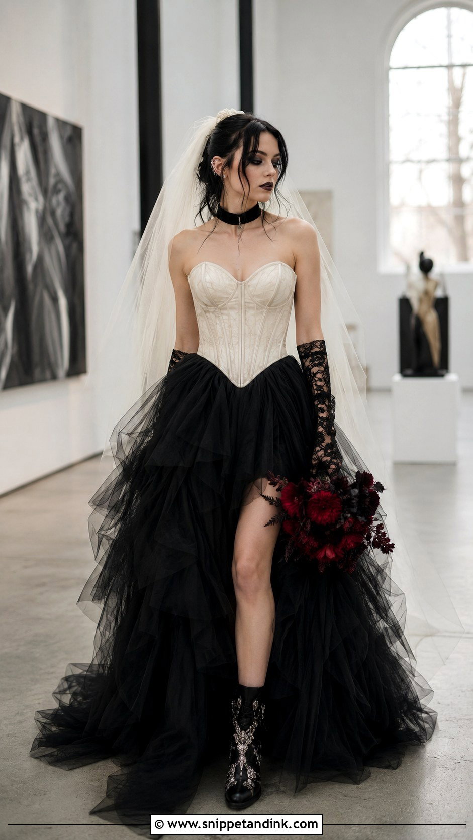 Emo Bride Corset And Tulle Skirt - Snippet and Ink - 20 Emo Bride Ideas