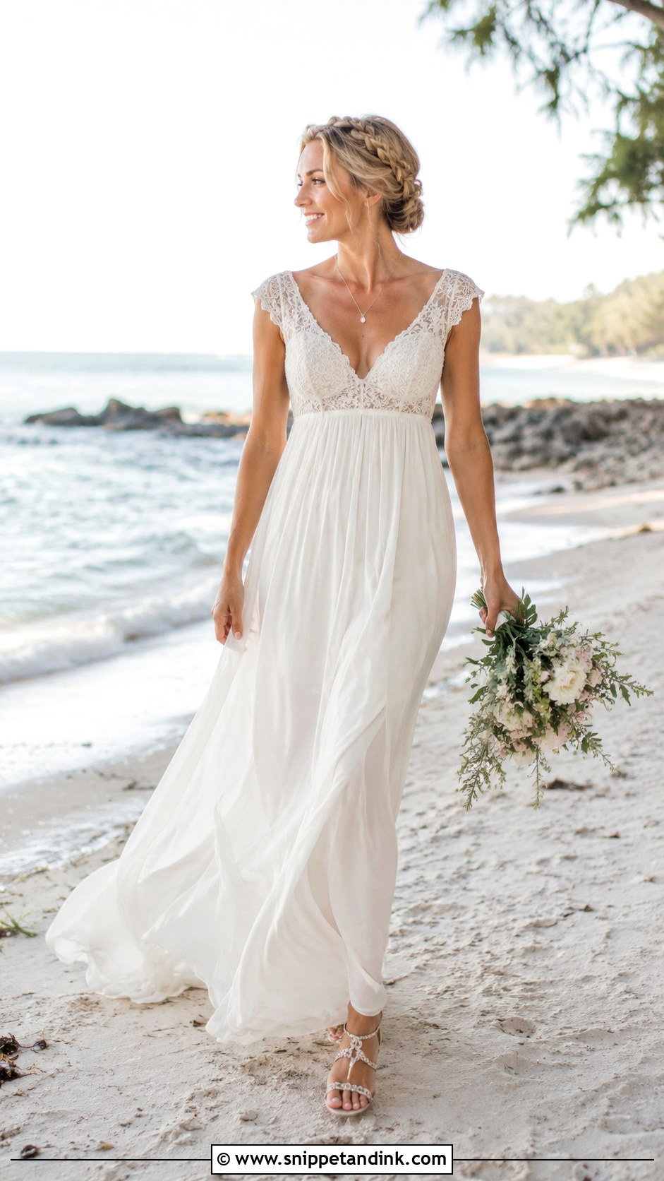 Empire Waist Beach Wedding Dress - Snippet and Ink - 30 Beach Wedding Dresses