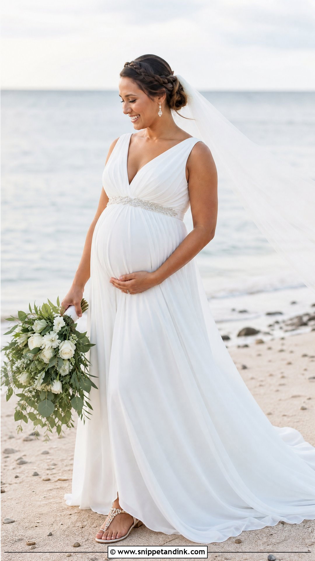 Empire Waist Beach Wedding Dress - Snippet and Ink - 20 Summer Wedding Dress Beach Ideas