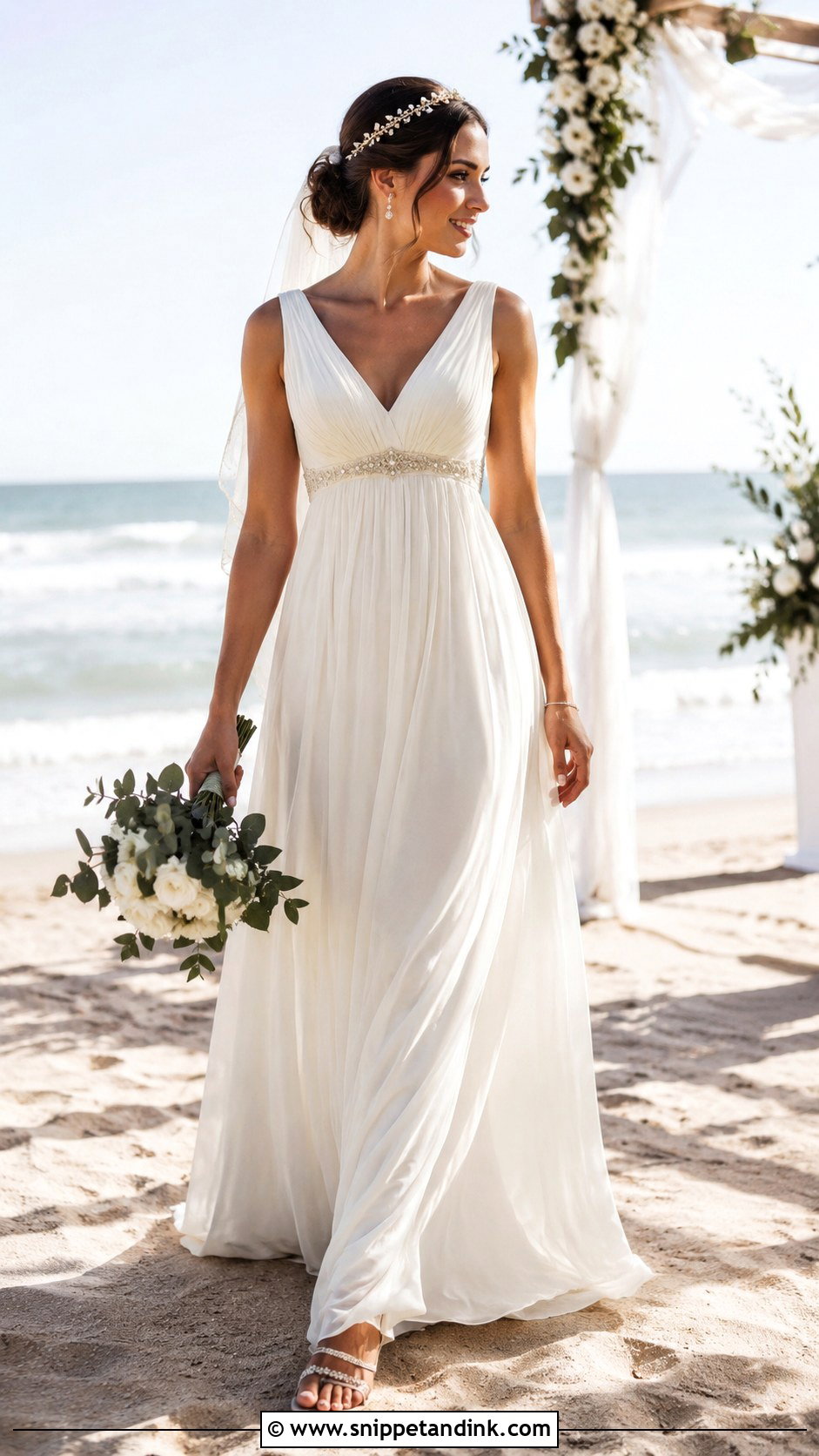 Empire Waist Beach Wedding Dress - Snippet and Ink - 20 Beach Style Wedding Dresses