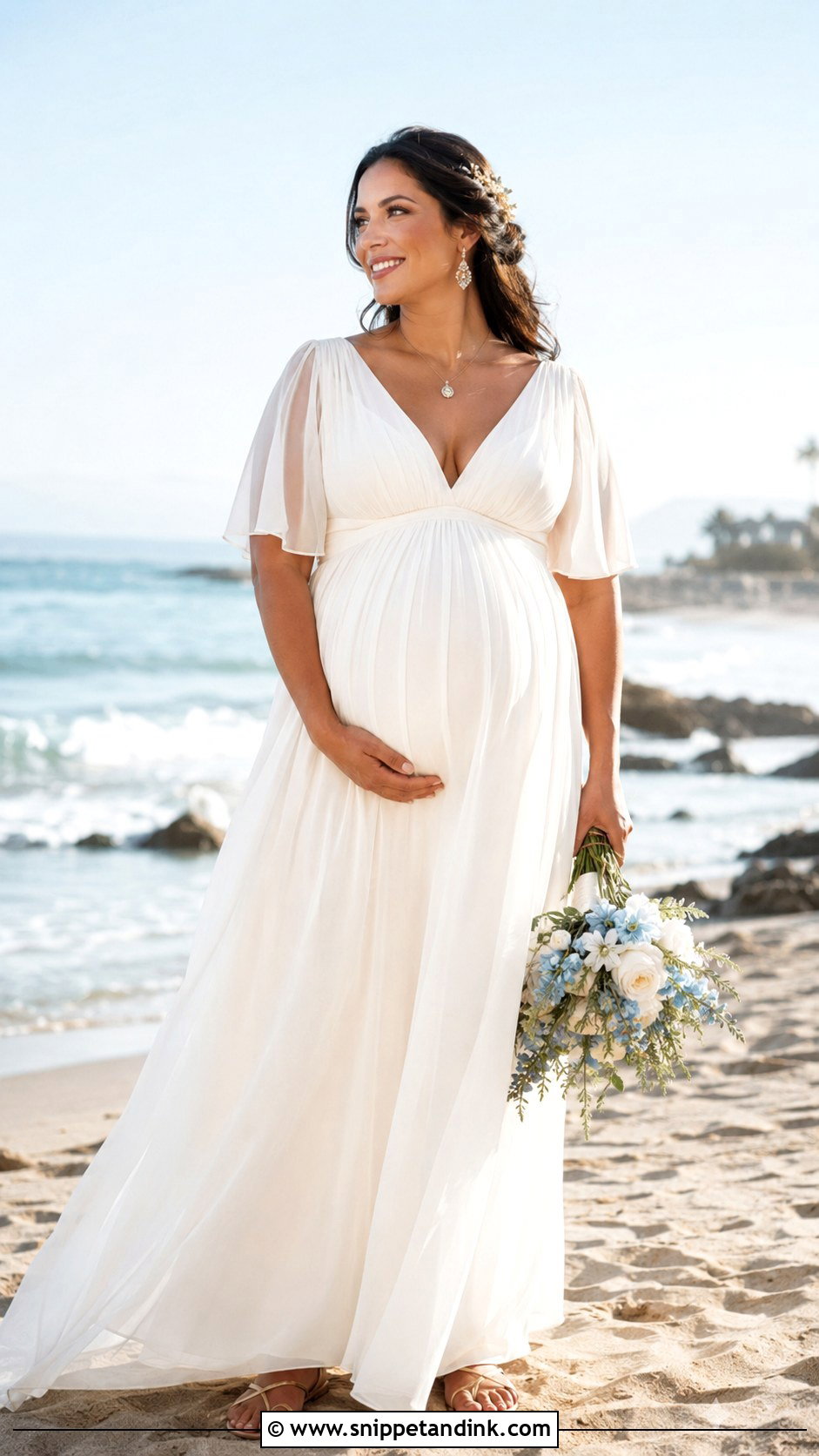 Empire Waist Beach Wedding Dress - Snippet and Ink - 20 Elegant Beach Wedding Dress Ideas