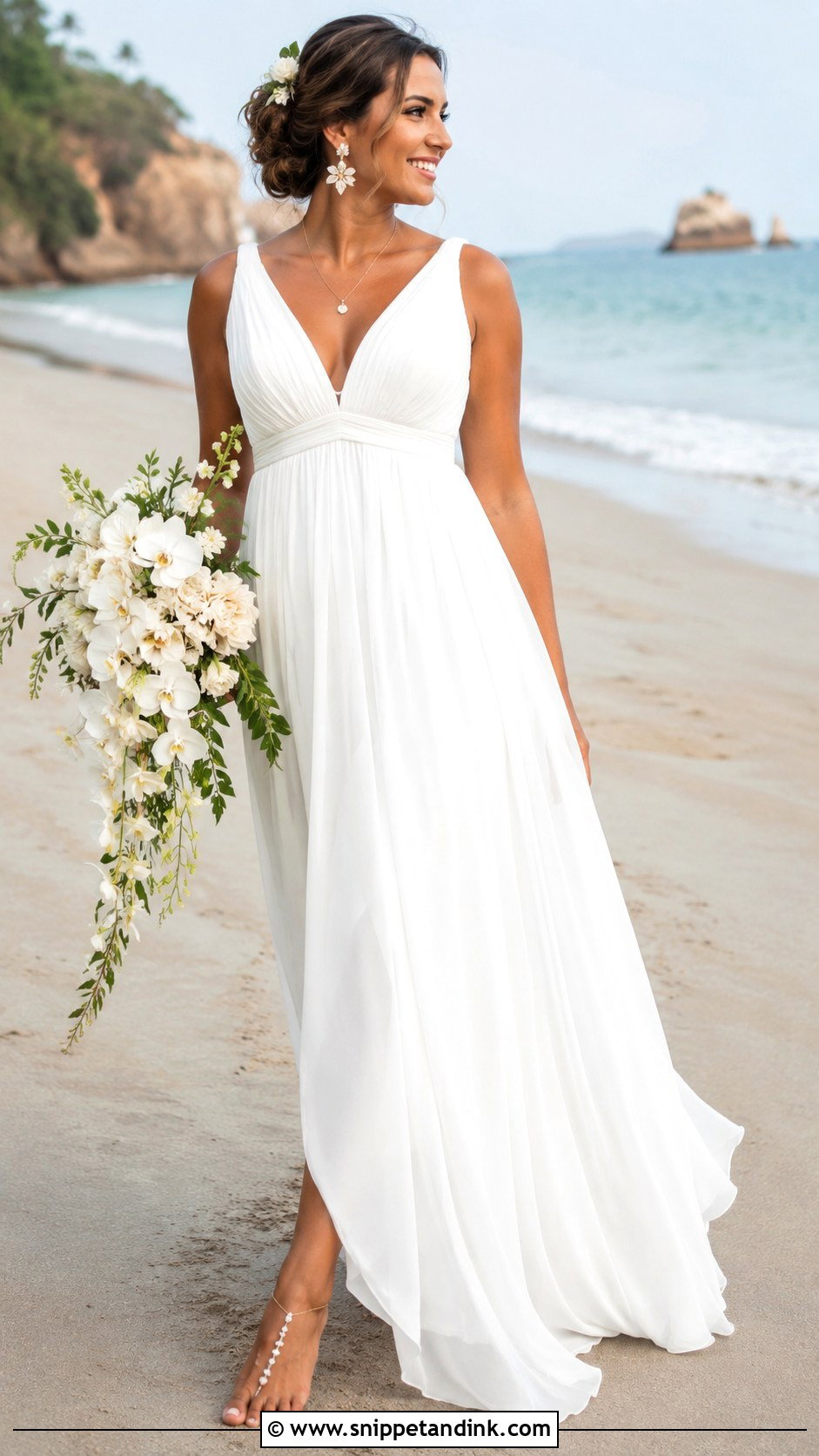 Empire Waist Beach Wedding Dress - Snippet and Ink - 20 Flowy Beach Wedding Dress Ideas