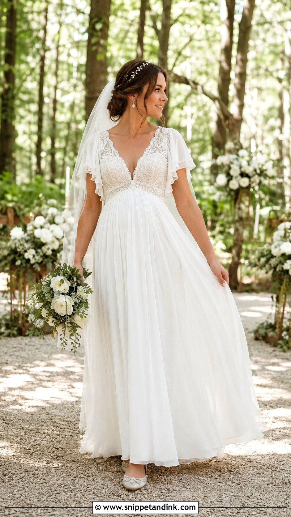 Empire Waist Boho Glam Wedding Dress - Snippet and Ink - 20 Boho Glam Wedding Dress Ideas