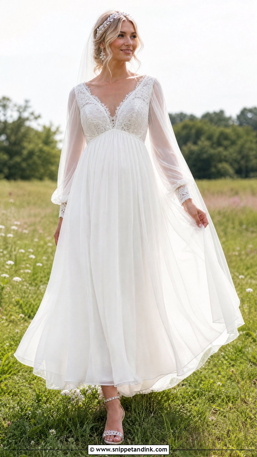 Empire Waist Boho Wedding Dress - Snippet and Ink - 25 Boho Ethereal Wedding Dress Ideas