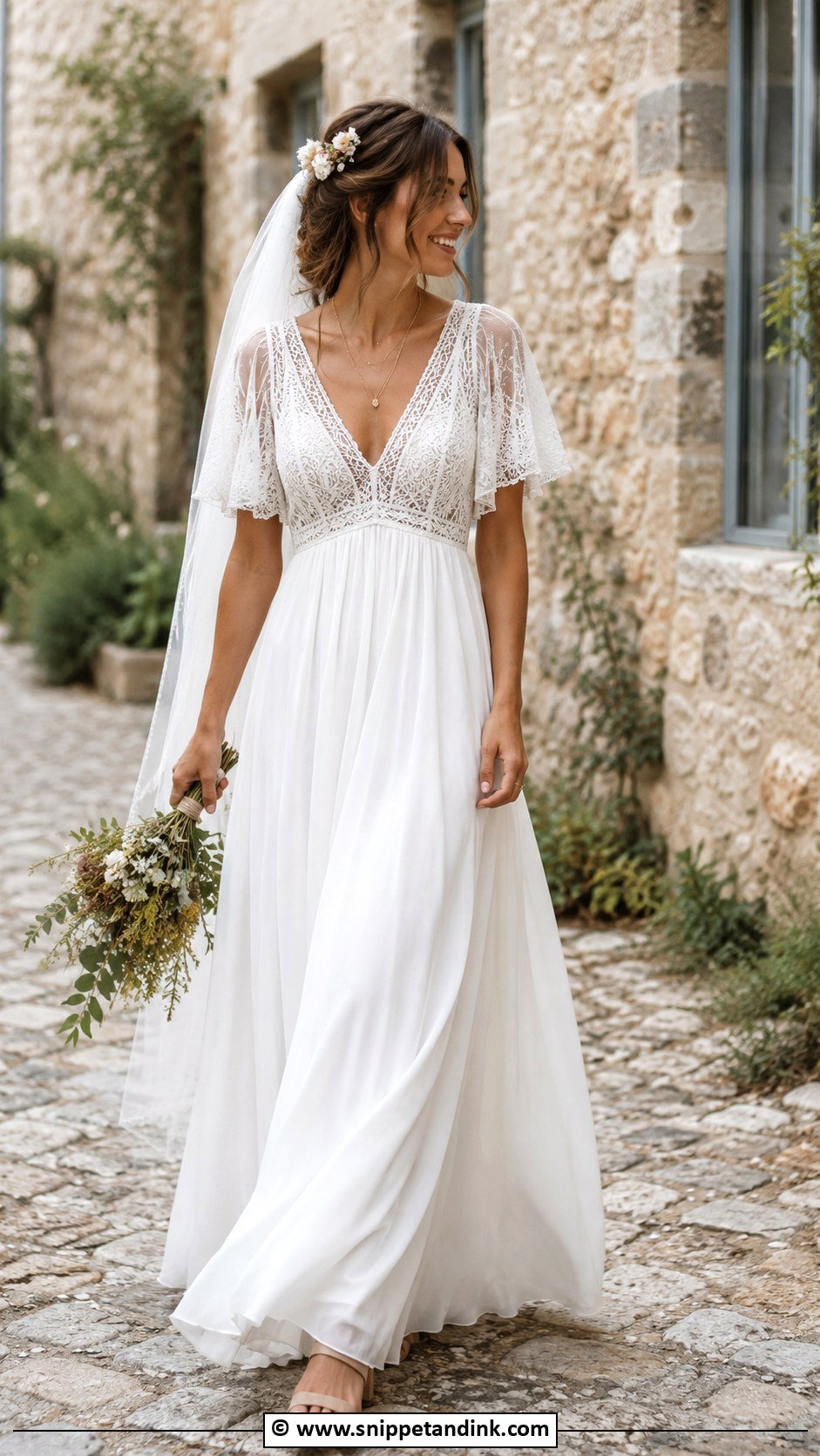 Empire Waist Boho Wedding Dress - Snippet and Ink - 25 Empire Wedding Dress Ideas