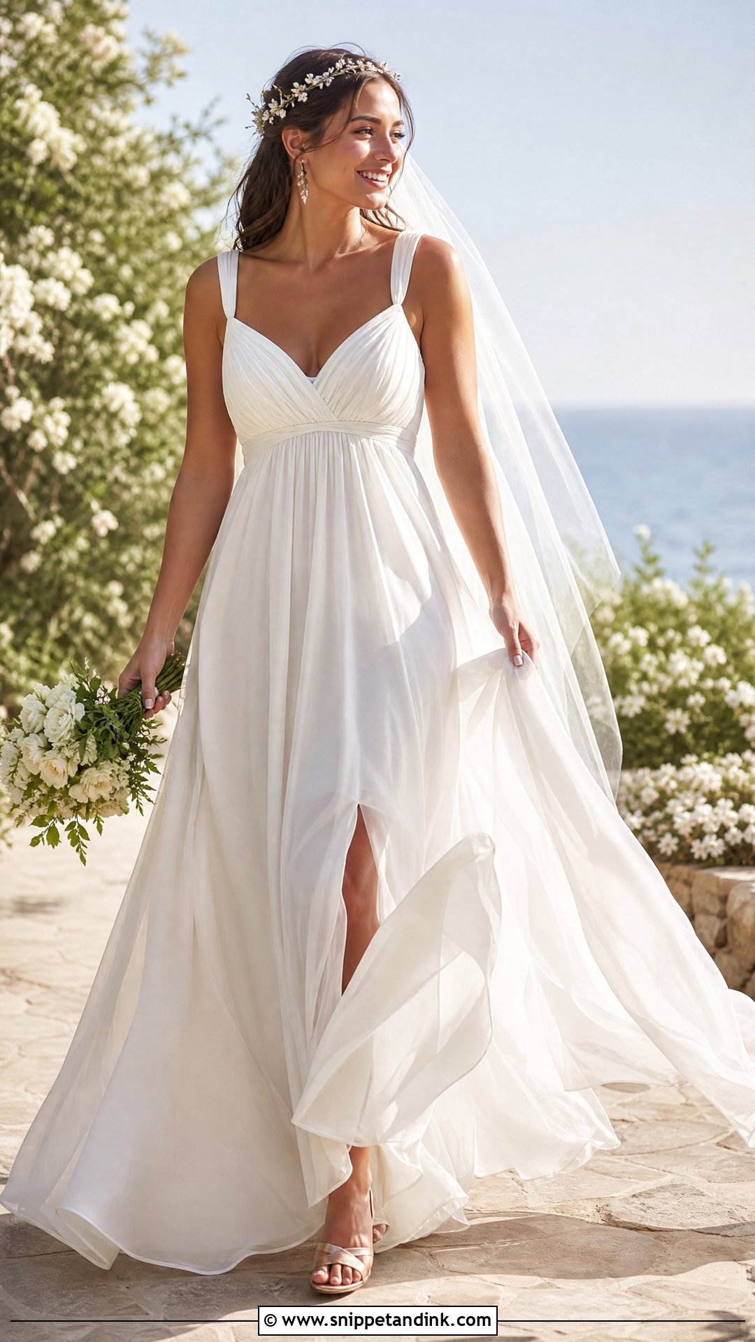Empire Waist Chiffon Wedding Dress - Snippet and Ink - 25 Floaty Wedding Dress Ideas