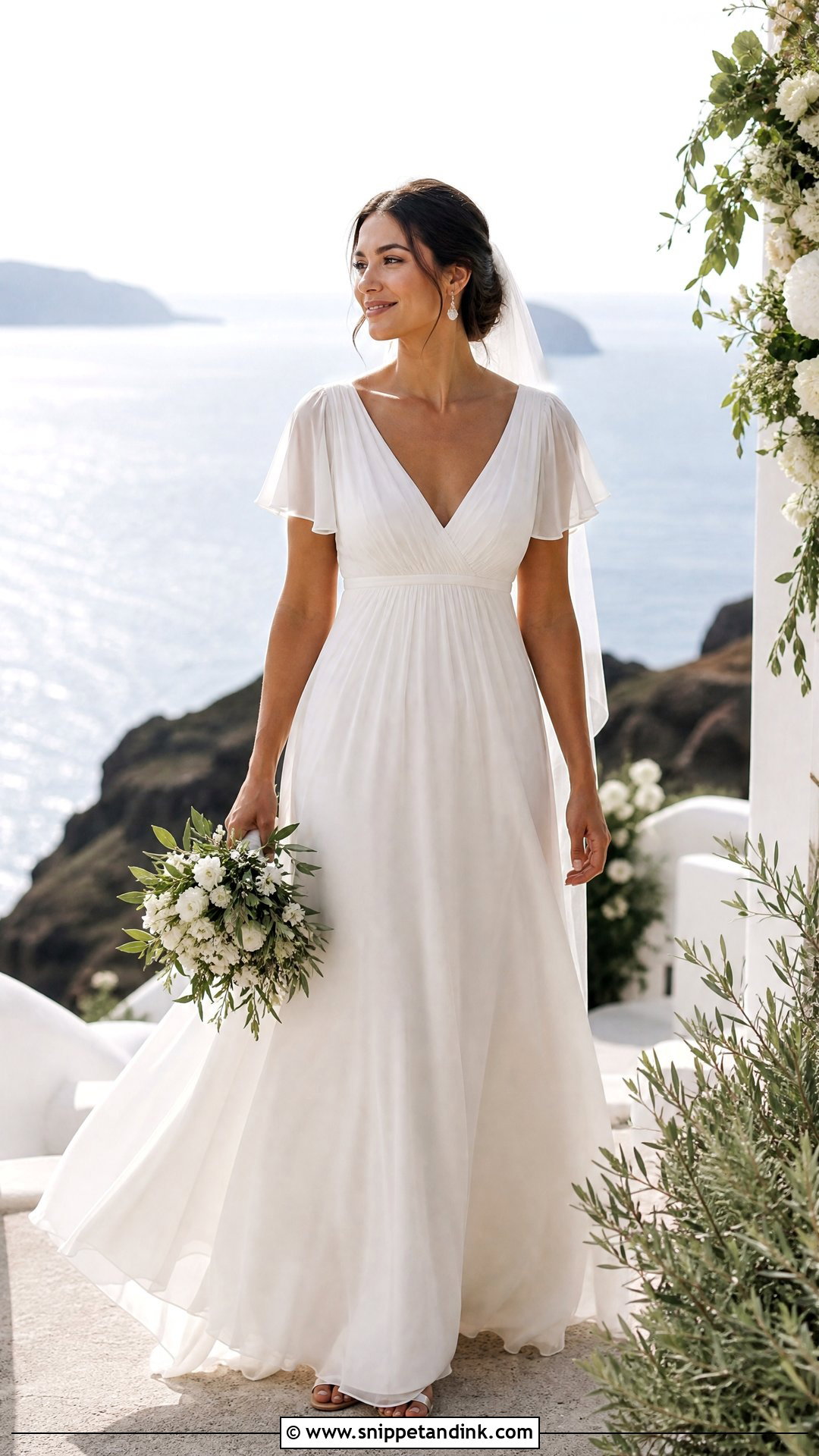 Empire Waist Chiffon Wedding Dress - Snippet and Ink - 25 Simple Romantic Wedding Dress Ideas