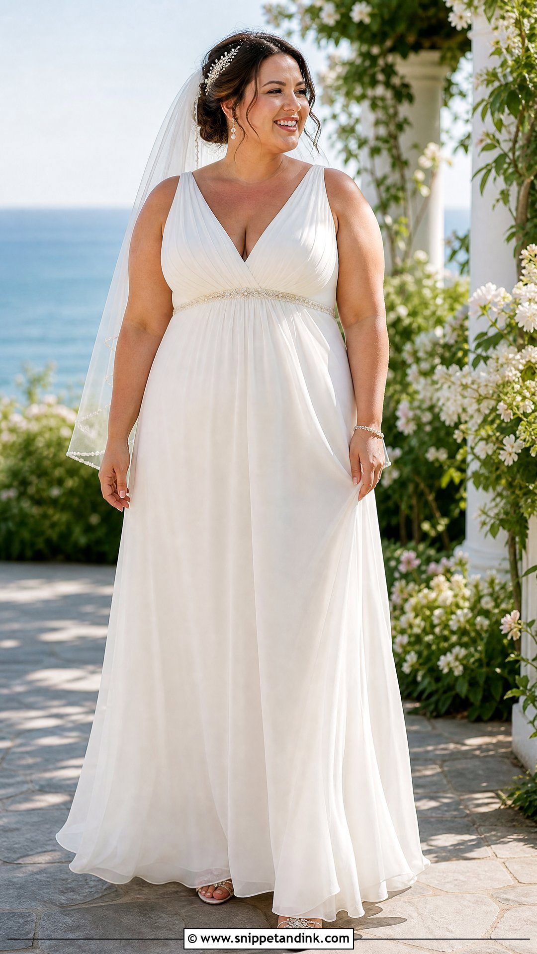 Empire Waist Chiffon Wedding Dress - Snippet and Ink - 25 Wedding Dresses for Big Busts