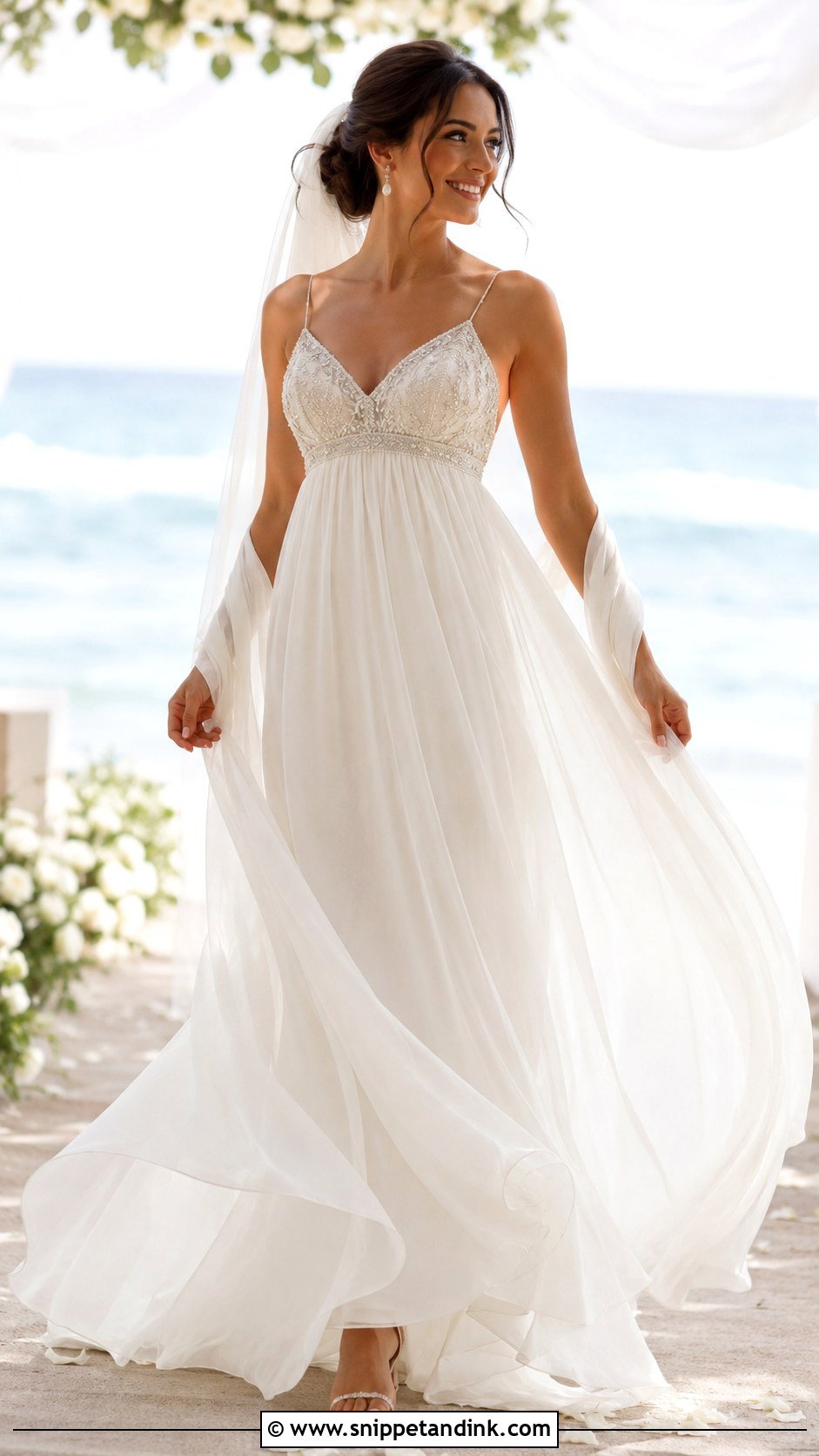 Empire Waist Chiffon Wedding Dress - Snippet and Ink - 20 2000 Wedding Dress Ideas