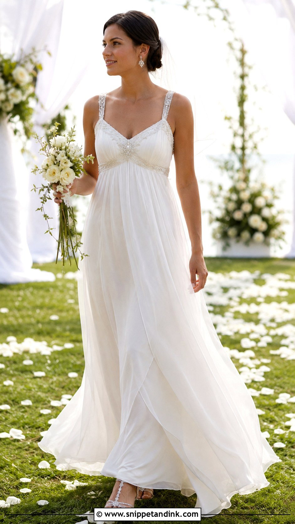 Empire Waist Chiffon Wedding Dress - Snippet and Ink - 20 2000s Wedding Dresses