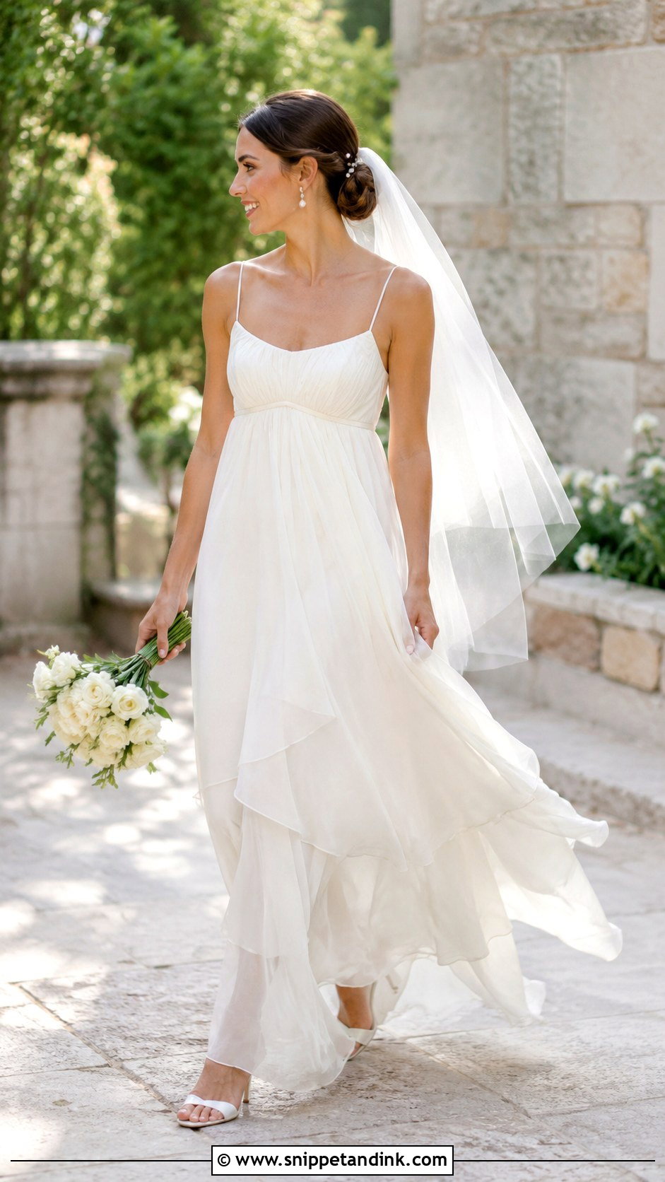 Empire Waist Chiffon Wedding Dress - Snippet and Ink - 20 90s Wedding Dresses