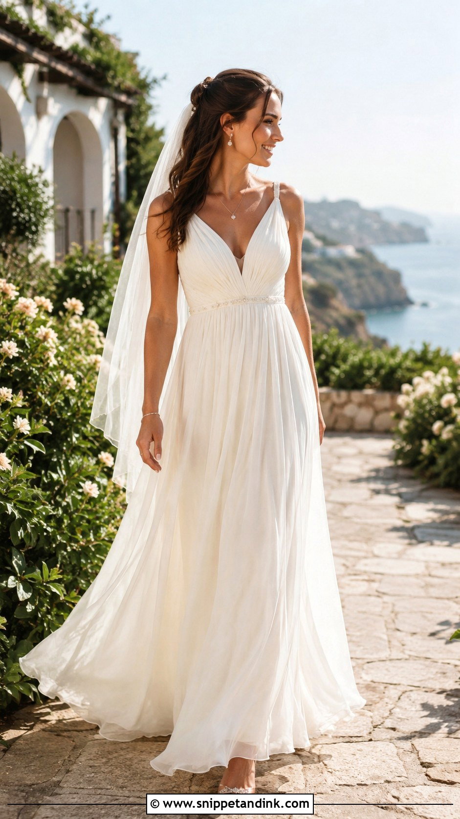 Empire Waist Chiffon Wedding Dress - Snippet and Ink - 20 Best Wedding Dress Ideas