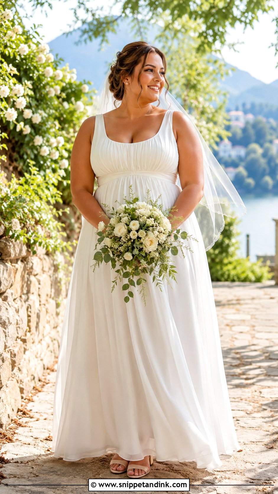 Empire Waist Chiffon Wedding Dress - Snippet and Ink - 20 Big Bust Wedding Dresses