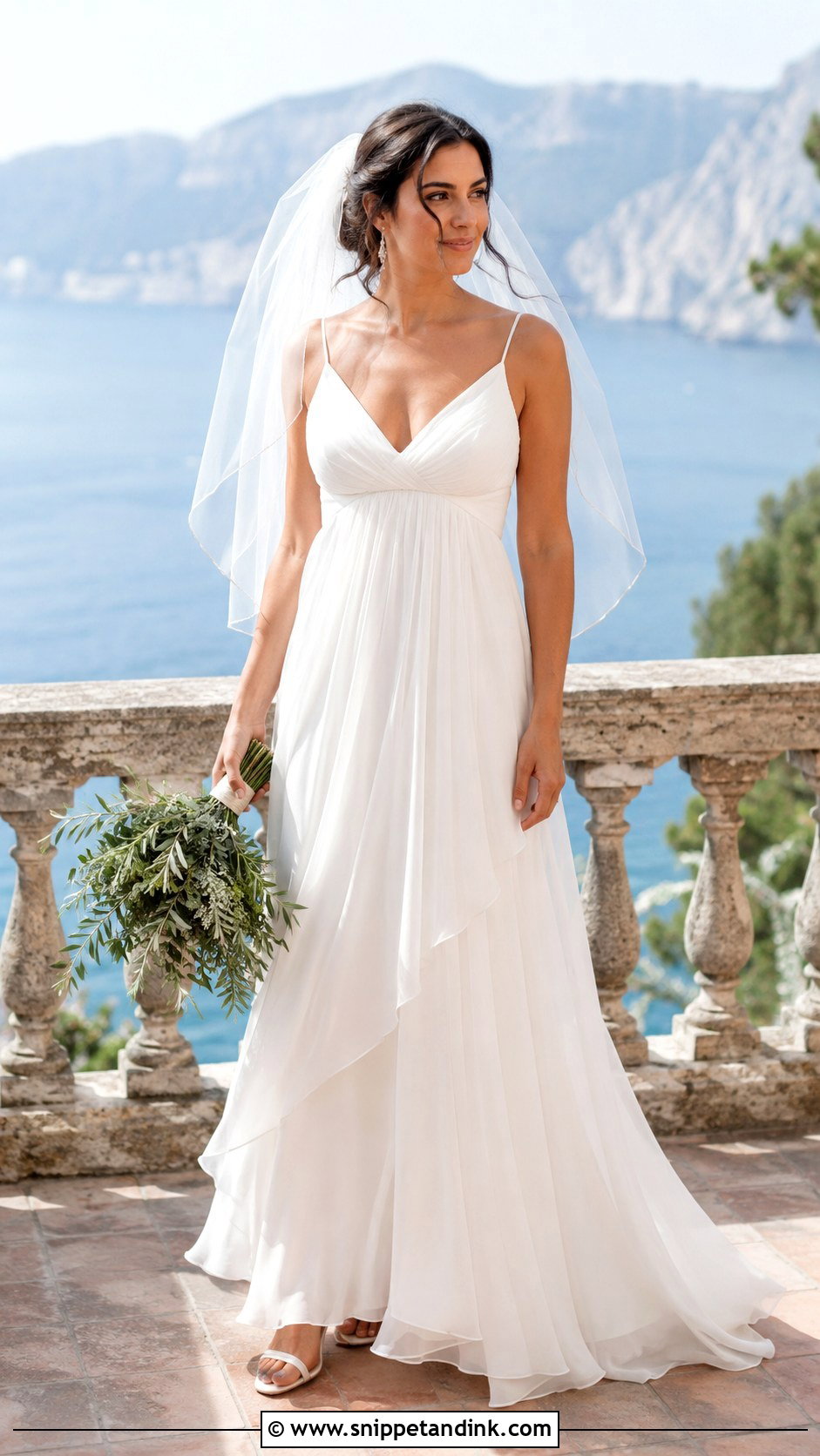 Empire Waist Chiffon Wedding Dress - Snippet and Ink - 20 Italy Wedding Dresses