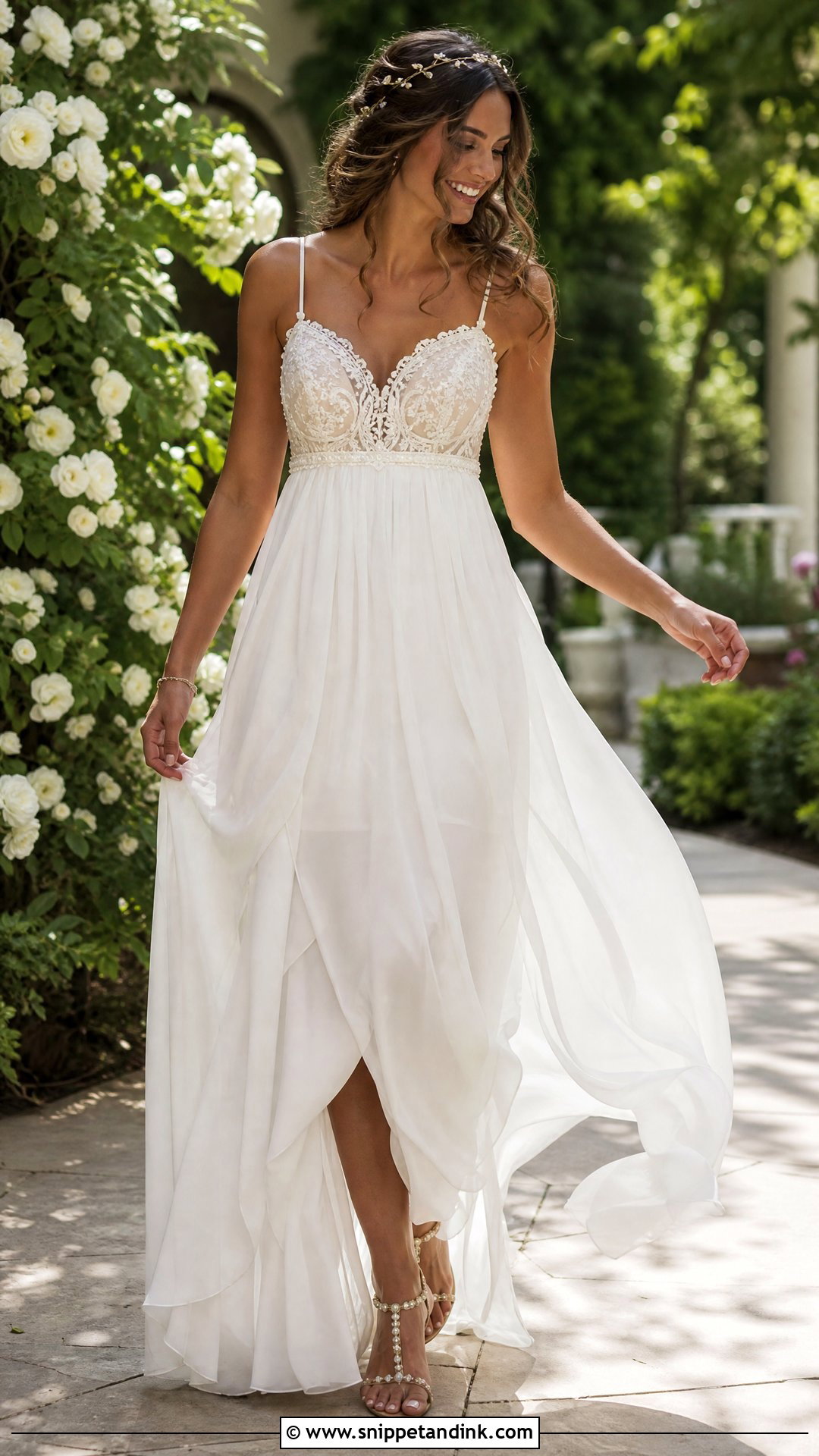 Empire Waist Chiffon Wedding Dress - Snippet and Ink - 20 Vintage Bohemian Wedding Dresses
