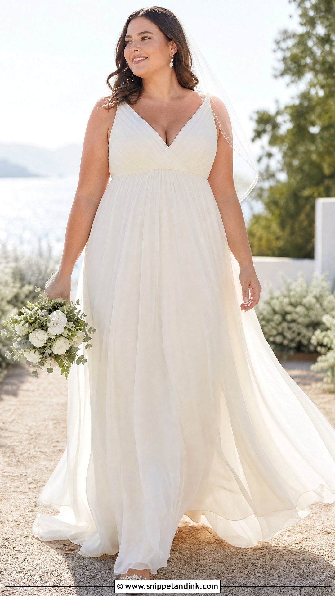 Empire Waist Chiffon Wedding Dress - Snippet and Ink - 20 Wedding Dress for Pear Shape Ideas
